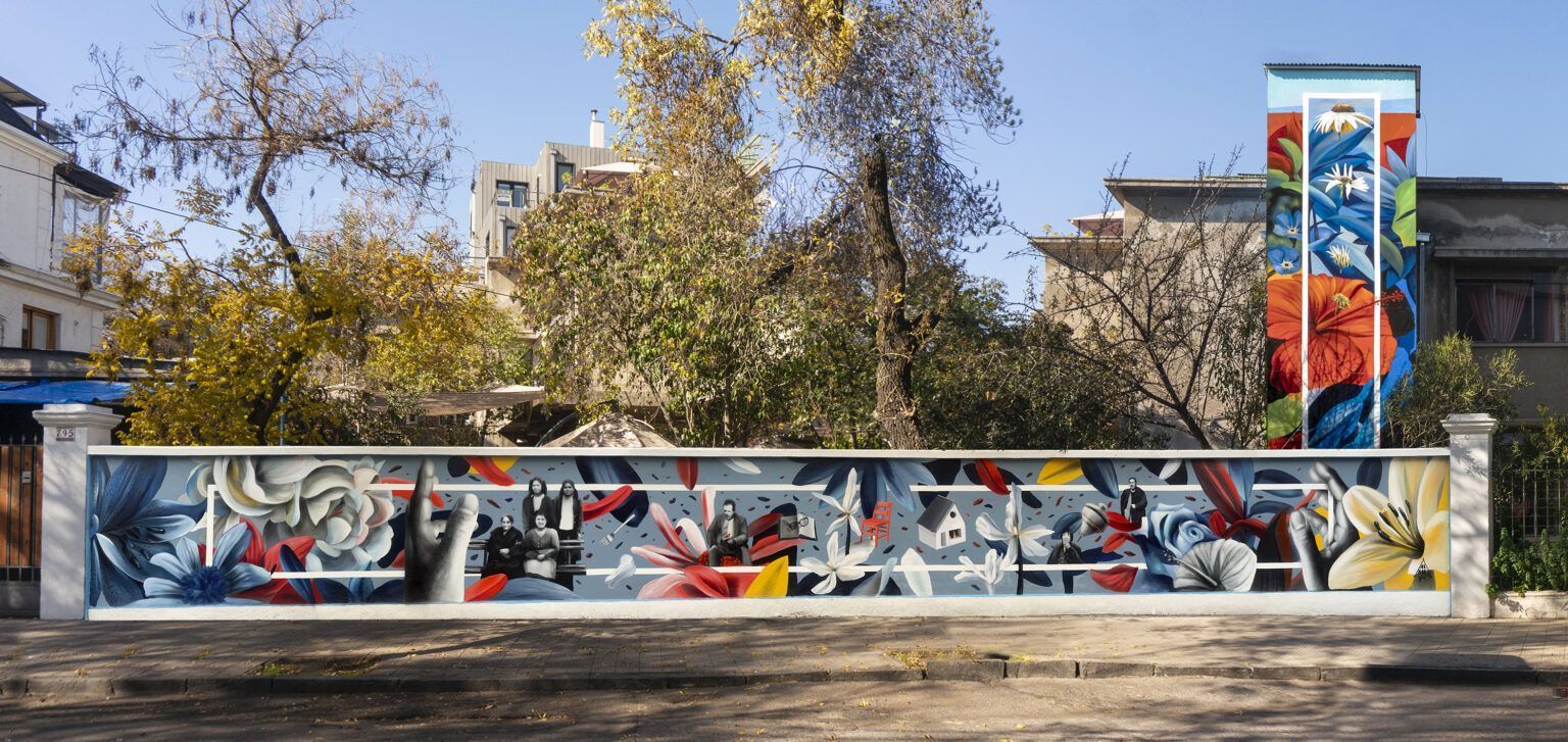 Alme Yutronic culmina mural de 85 metros en Barrio Italia
