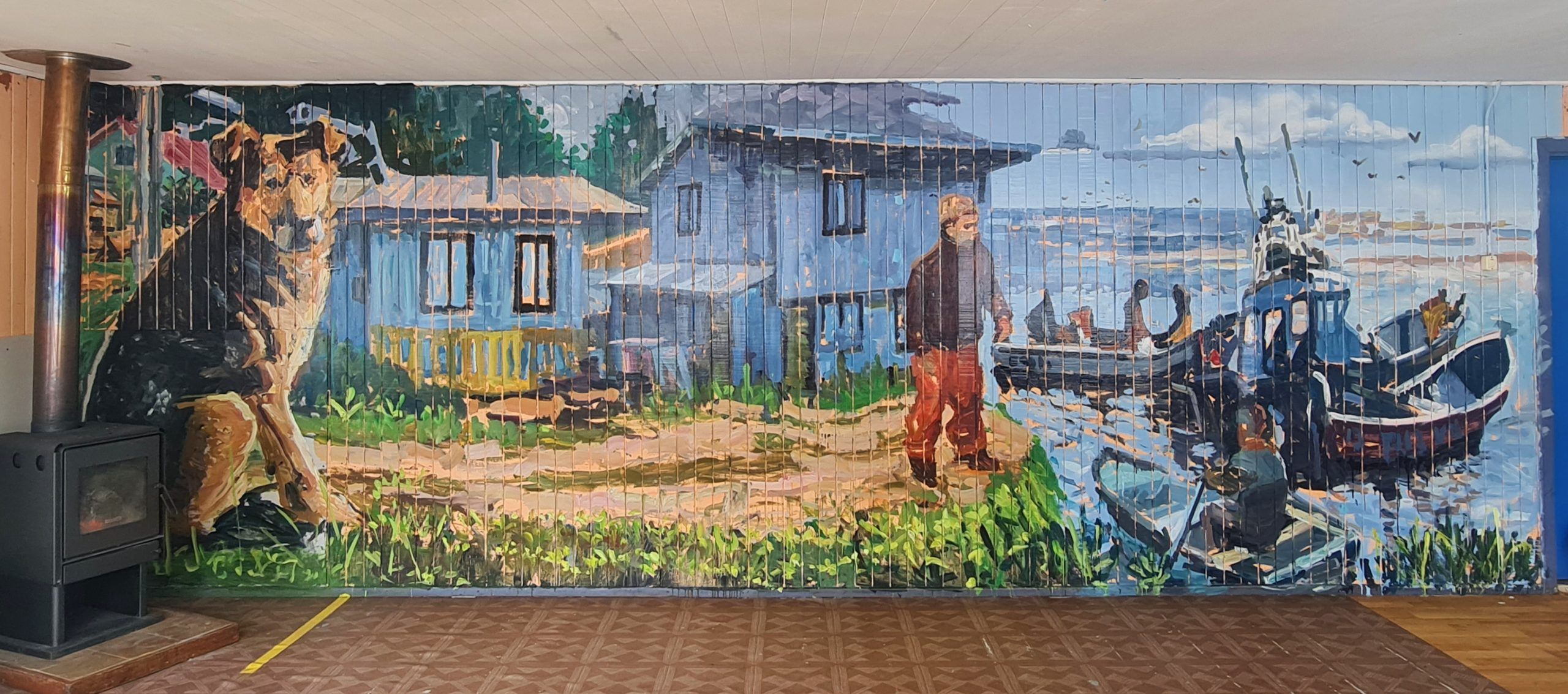 Murales de Carlos Rivera ponen en valor escuela rural de Mississippi en Mariquina