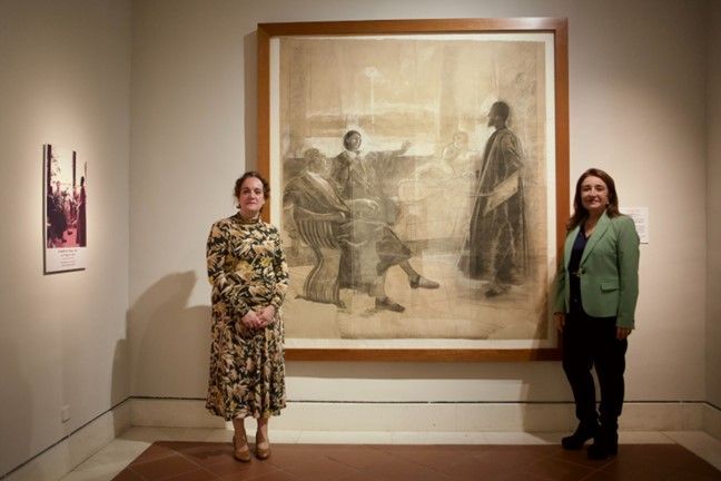 Presentan restauración de ‘El estudio de Tiziano’, boceto para óleo de José Villegas