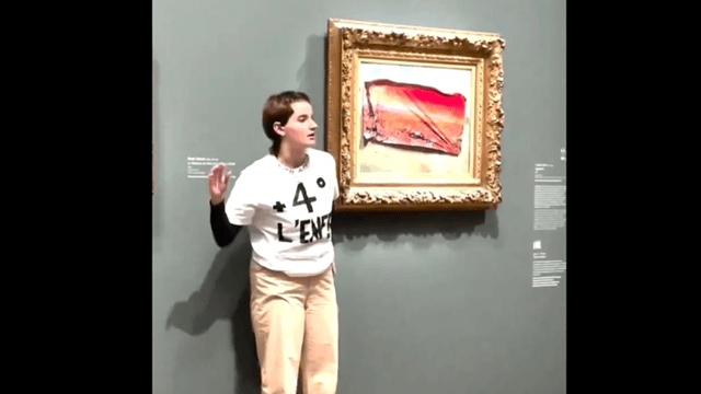 Detenida ecologista que pegó póster sobre «Las Amapolas» de Monet en Paris