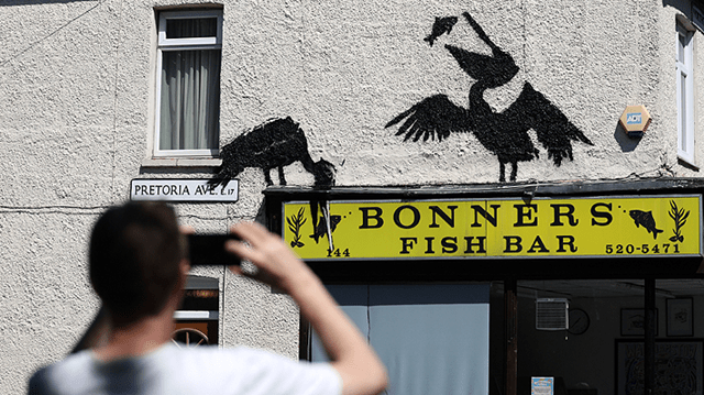 Banksy devela su quinta pintura consecutiva en las calles de Londres