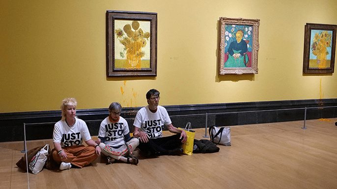 Ecologistas vuelven a atacar obras de Van Gogh en Londres