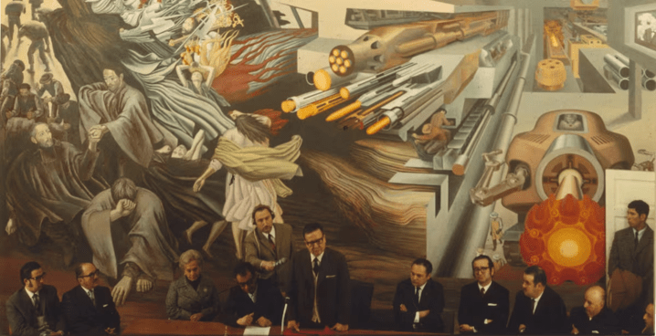 Restauran mural de Julio Escámez oculto durante más de 50 años en Chillán
